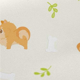 Pomeranian With Round Eyes Midweight Cotton Poplin