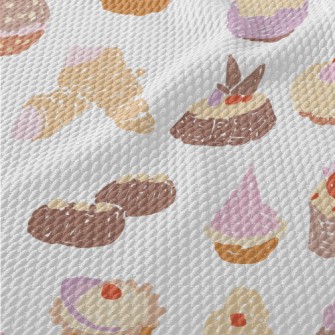 French Dessert Doodles Birdseye Piqué