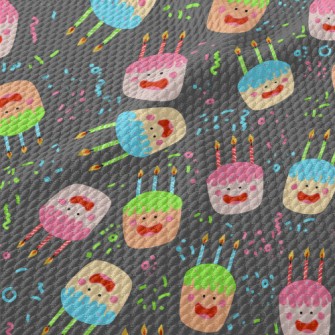 Cute Smiling Face Cake Birdseye Piqué