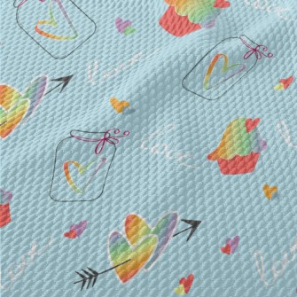Rainbow Heart Stickers Birdseye Piqué