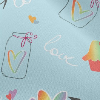 Rainbow Heart Stickers Chiffon