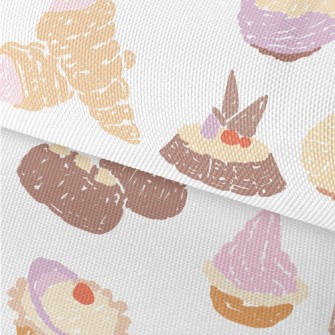 French Dessert Doodles Waterproof Oxford
