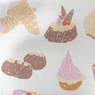 French Dessert Doodles Waterproof Canvas