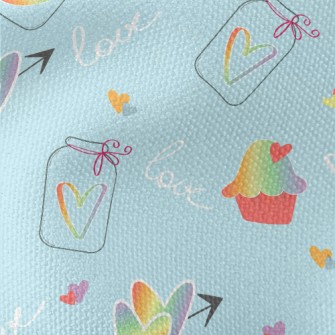 Rainbow Heart Stickers Waterproof Canvas