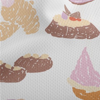 French Dessert Doodles Athletic Mesh Flat Back