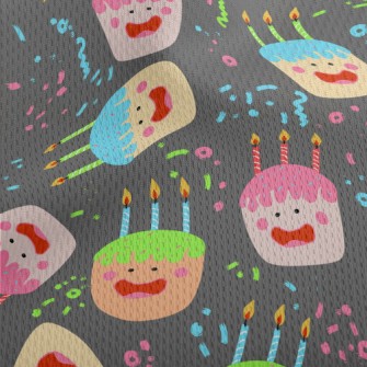 Cute Smiling Face Cake Athletic Mesh Flat Back