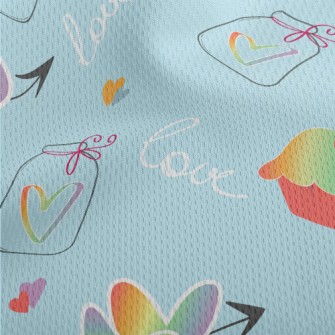 Rainbow Heart Stickers Athletic Mesh Flat Back