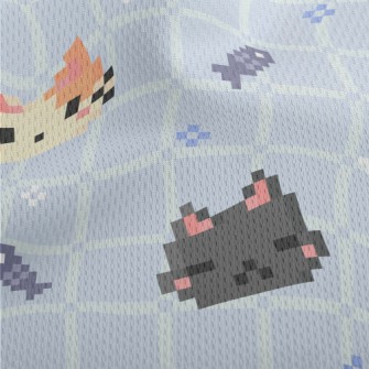 Cute Pixel Cat Athletic Mesh Flat Back