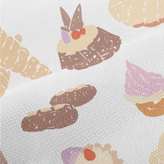 French Dessert Doodles Performance Linen