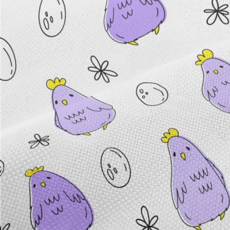 Purple Hen With Eggs Performance Linen