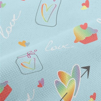 Rainbow Heart Stickers Performance Linen
