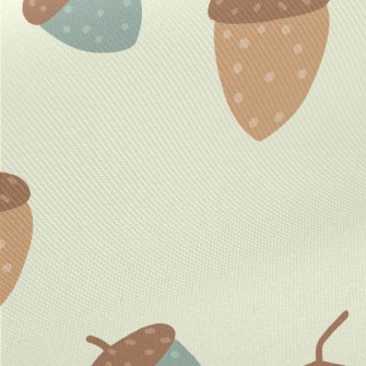 Hand Drawn Colored Acorns Twill