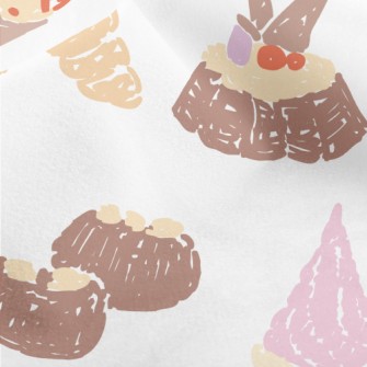 French Dessert Doodles Micro Fleece
