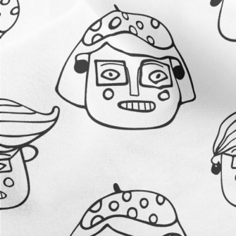 Interesting Hand-painted Faces Micro Fleece