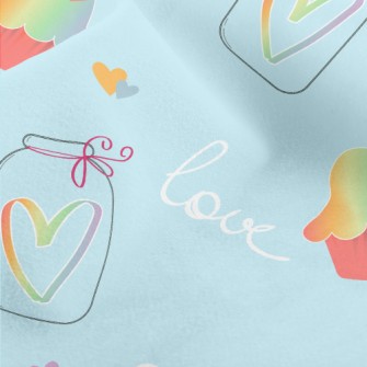 Rainbow Heart Stickers Micro Fleece