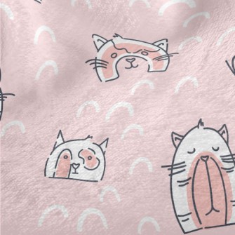 Funny Cat Illustrations Minky