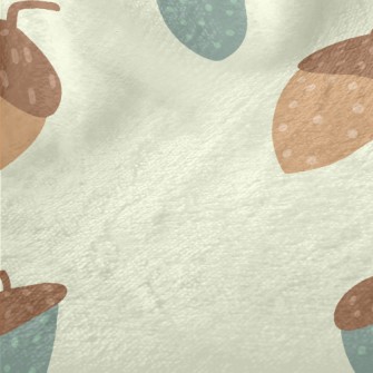Hand Drawn Colored Acorns Minky