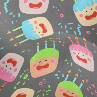 Cute Smiling Face Cake Lightweight Performance Linen