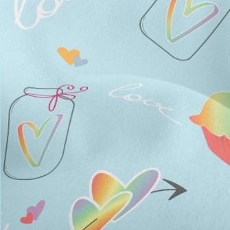 Rainbow Heart Stickers Lightweight Performance Linen
