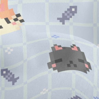 Cute Pixel Cat Lightweight Performance Linen
