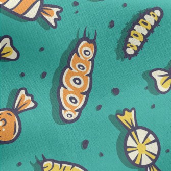 Caterpillar And Candy Jersey Backed Fleece