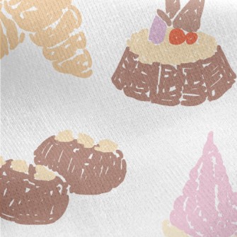 French Dessert Doodles Jersey Backed Fleece