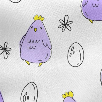 Purple Hen With Eggs Jersey Backed Fleece