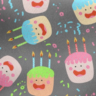 Cute Smiling Face Cake Jersey Backed Fleece