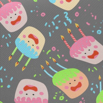 Cute Smiling Face Cake Midweight Cotton Poplin