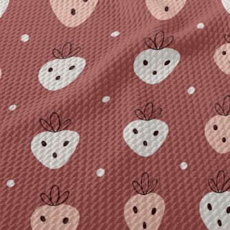 Nordic Style Strawberry Patter Birdseye Piqué