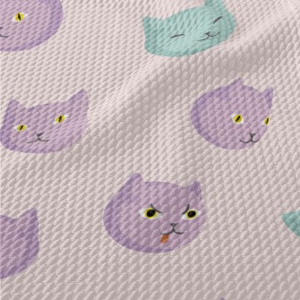 Cats With Different Emotions Birdseye Piqué