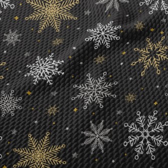 Beautiful Christmas Snowflakes Birdseye Piqué