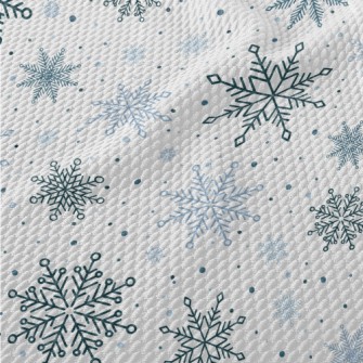 Simple Christmas Snowflakes Birdseye Piqué
