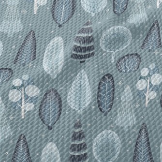 Winter Fir Forest Birdseye Piqué