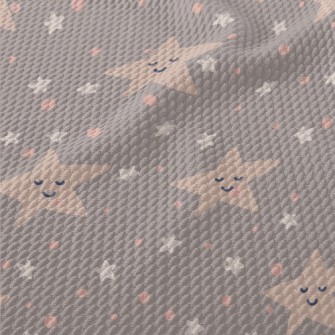 Hand Drawn Smiling Stars Birdseye Piqué