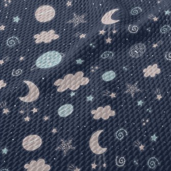 Cute Starry Sky Stickers Birdseye Piqué
