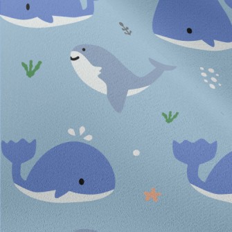 Cute Whale And Shark Chiffon