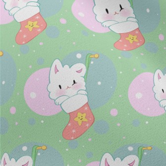 Cute Christmas Stocking Cat Chiffon