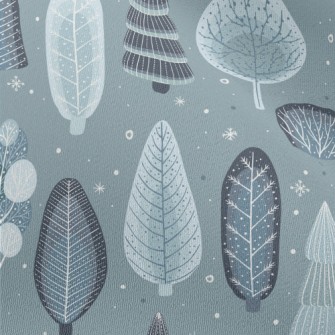 Winter Fir Forest Chiffon