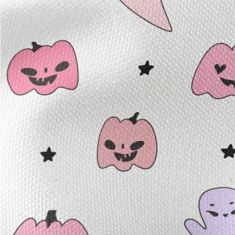 Pink Pumpkin And Ghost Waterproof Canvas