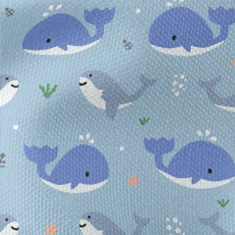 Cute Whale And Shark Waterproof Canvas