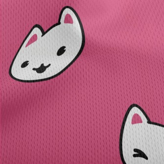 Cute Expression Cat Athletic Mesh Flat Back