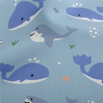 Cute Whale And Shark Athletic Mesh Flat Back