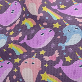 Fantasy Colorful Narwhal Athletic Mesh Flat Back