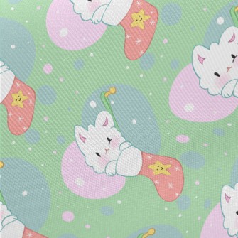 Cute Christmas Stocking Cat Twill