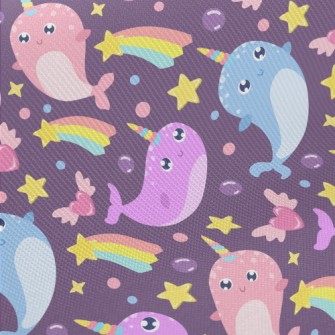 Fantasy Colorful Narwhal Twill