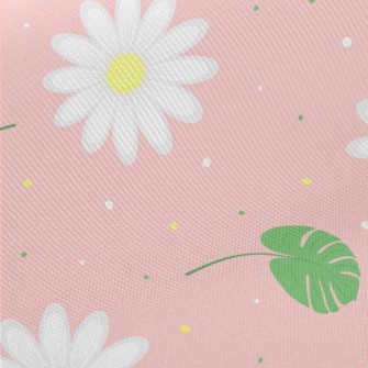 White Chamomile Flowers Twill