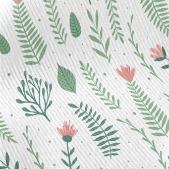 Pink Flowers And Green Leaves Standard Corduroy