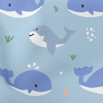 Cute Whale And Shark Stretch Ponte