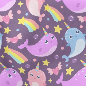 Fantasy Colorful Narwhal Stretch Ponte